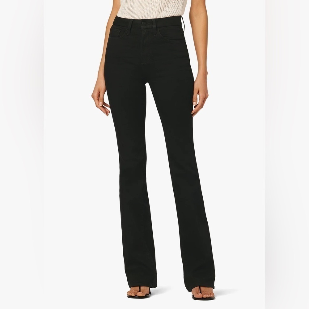 Joe’s Jeans Hi Rise Honey Bootcut Flare in Black Frayed Hem